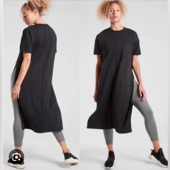 Athleta Dresses & Skirts - NWOT ATHLETA Sedona Sweatshirt Dress in Black Size XL